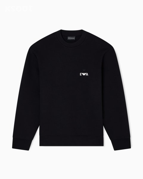 Emporio Armani ASV Jersey Sweatshirt | Black Oversized EA Hoodie