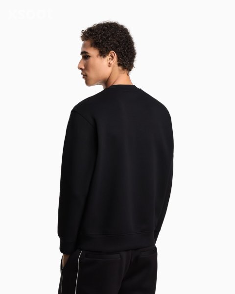 Emporio Armani ASV Jersey Sweatshirt | Black Oversized EA Hoodie