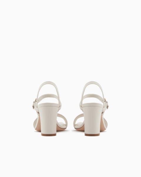 Buy Nappa Leather Heeled Sandals with Eagle Plate