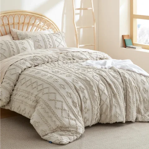 Buy Bedsure Tufted Boho Farmhouse Comforter Set Online