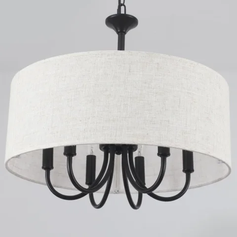 Buy 6-Light 17.95'' Farmhouse Drum Candle Chandelier Online