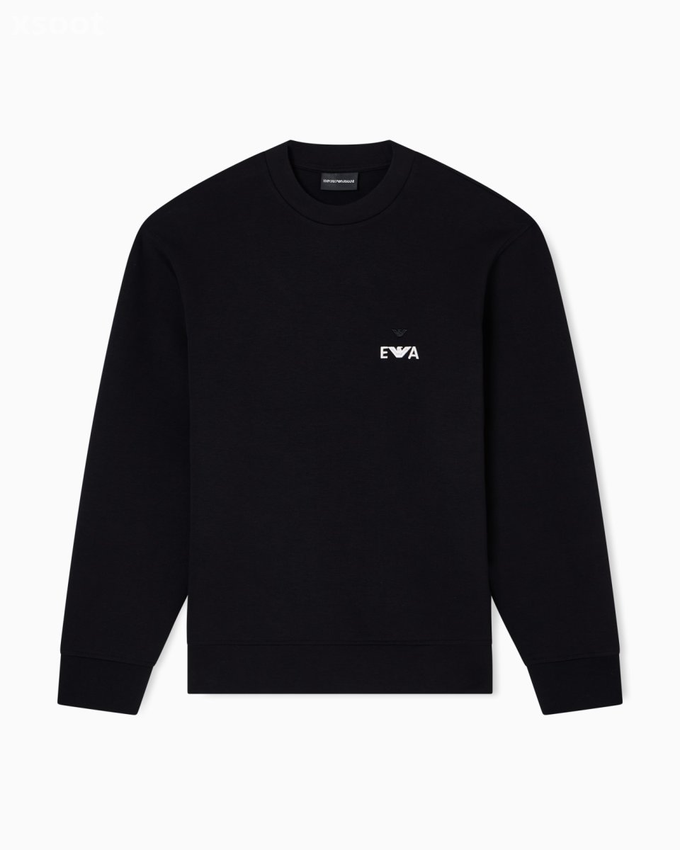 Emporio Armani ASV Jersey Sweatshirt | Black Oversized EA Hoodie