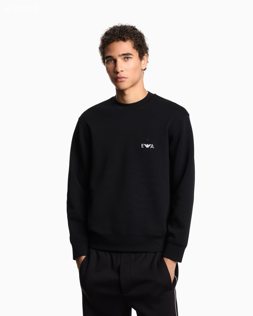 Emporio Armani ASV Jersey Sweatshirt | Black Oversized EA Hoodie
