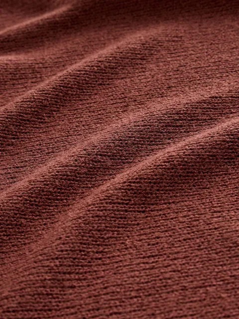 Chocolate Brown Slouch Sheerknit Drape Top for Women