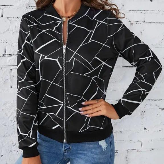 Black and White Tailored Lining Jacket for Women