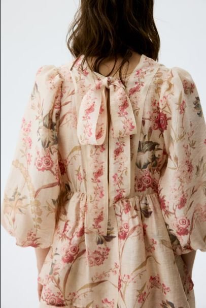 H&M MAMA Linen-Blend Maternity Dress | Beige Floral — Xsoot