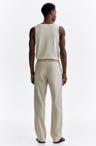 Men h&m Regular-Fit Linen-Blend Pants