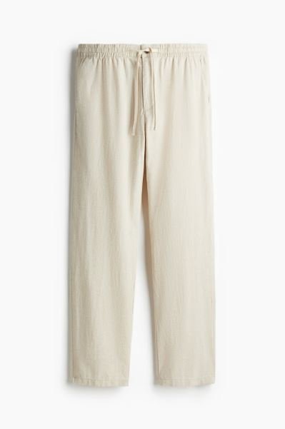 Men h&m Regular-Fit Linen-Blend Pants