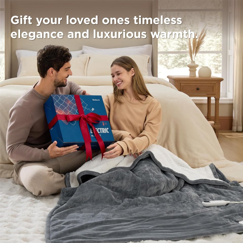Heated Throw Blanket 50 x 60 Inches for Fast, Even Warmth and Cozy Comfort