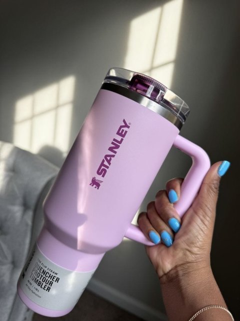 Stanley Flip Straw Tumbler 40oz Blue | Insulated Stainless Steel Travel Cup with Handle for Daily Hydration