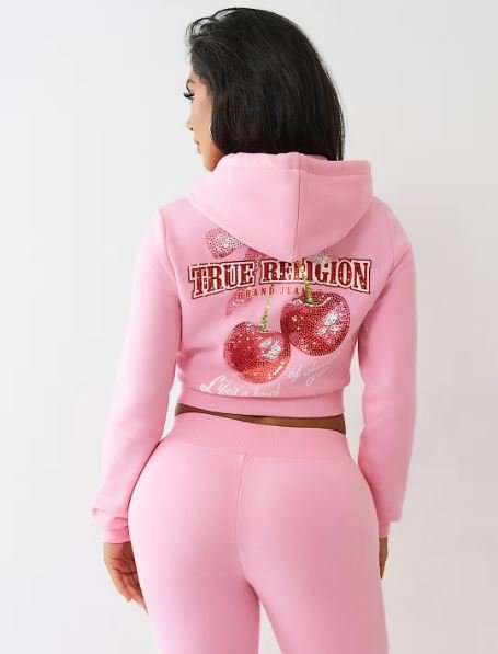 Cherry Shrunken Zip Up Hoodie for Everyday Comfort