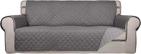 PureFit Reversible Quilted Sofa Cover | Water Resistant Non Slip Couch Protector for Dogs Kids and Pets