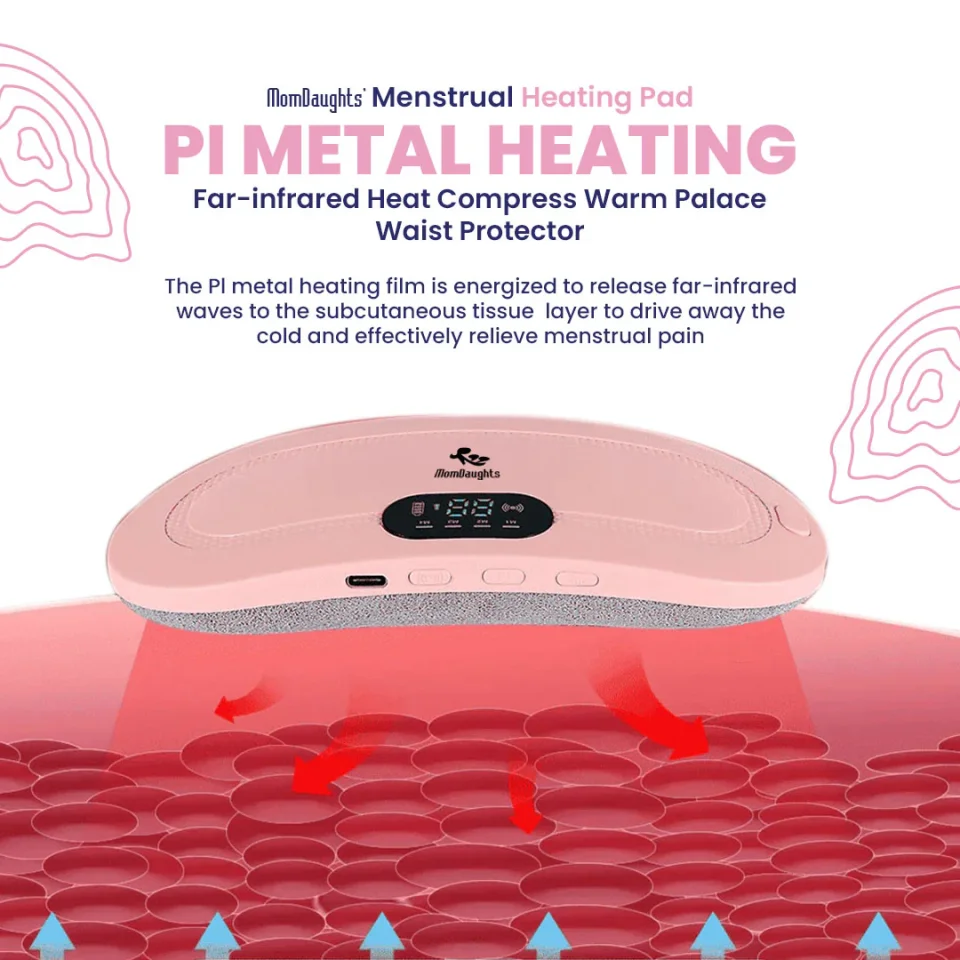 MomDaughts Menstrual Heating Pad with Massage | Fast Cramp Relief