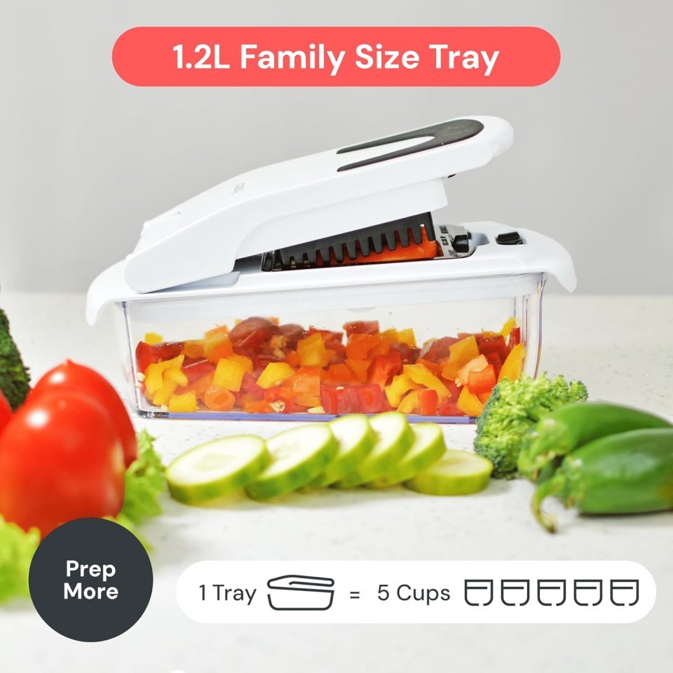 Fullstar 7 in 1 Vegetable Chopper and Mandoline Slicer | Multi Function Food Chopper with Container and Cheese Grater
