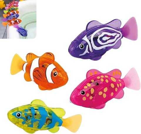 Juguete de baño LED robótico activado por agua para niños