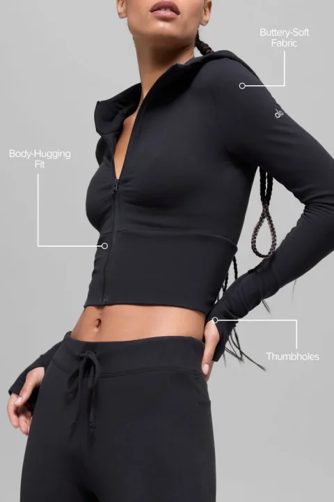 Alo Yoga Sway Full Zip Hoodie | Lightweight Performance Lounge Hoodie | Xsoot