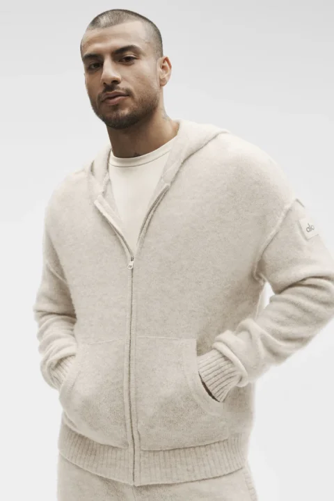 Wool Cashmere New Class Full Zip Hoodie | Alo Yoga Premium Layer