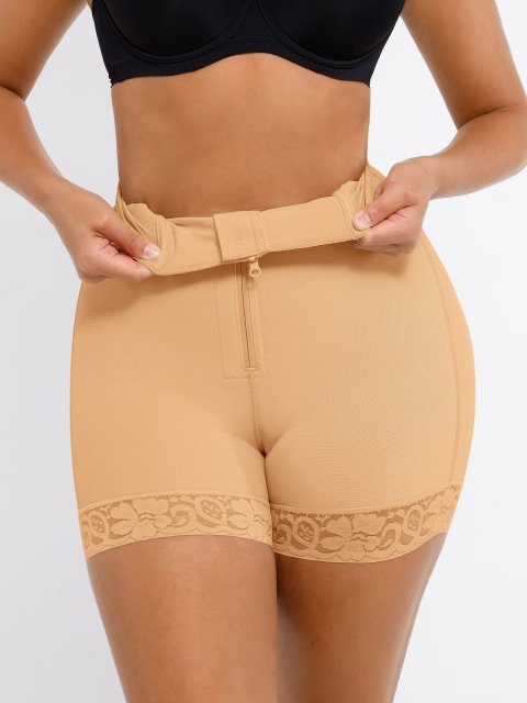 Buy Feelingirl Tummy Control Shaping Shorts Clasps Zipper Online
