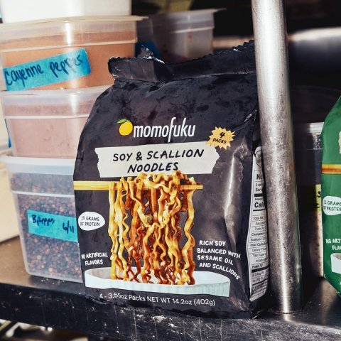 Momofuku Soy and Scallion Ramen Noodles 4 Pack | Restaurant Quality Air Dried Instant Noodles with 10g Protein
