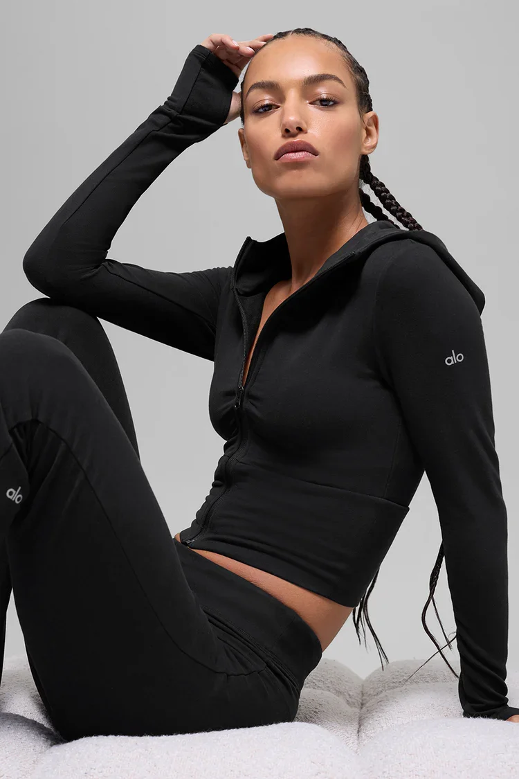 Alo Yoga Sway Full Zip Hoodie | Lightweight Performance Lounge Hoodie | Xsoot