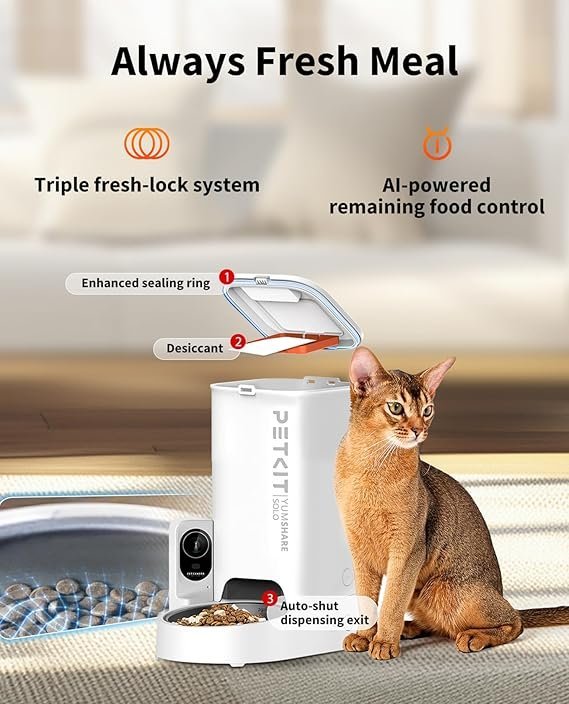 PETKIT Automatic Cat Feeder with Camera | 1080P HD Smart WiFi Feeder