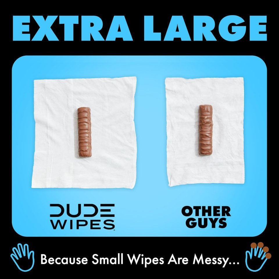 DUDE Wipes Unscented Flushable Wipes | Extra Large Adult Wet Wipes for Sensitive Skin and Everyday Freshness