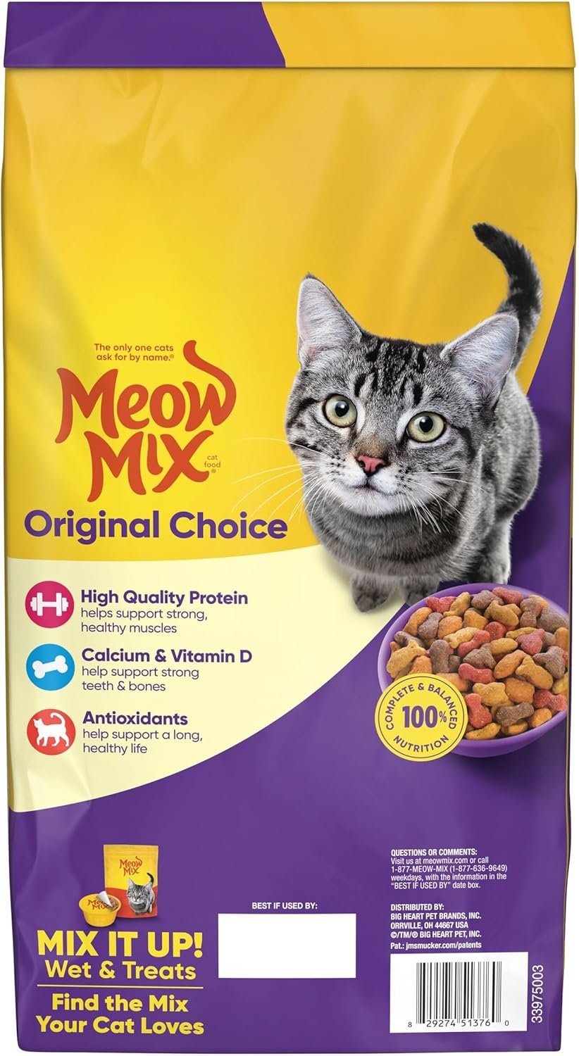 Buy Meow Mix Original Choice Dry Cat Food 6.3 lb Bag | Complete and Balanced Adult Cat Food for Everyday Nutrition