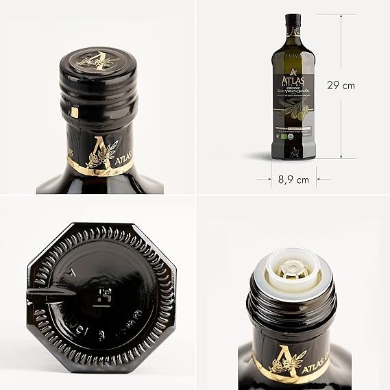 Buy Atlas Cold Press Extra Virgin Olive Oil 1L | Polyphenol Rich Organic Moroccan EVOO for Healthy Cooking