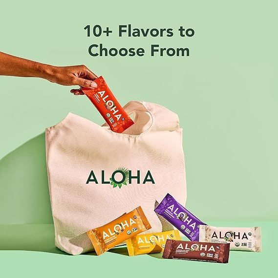 Buy ALOHA Organic Plant Based Protein Bars Peanut Butter Chocolate Chip | Vegan Low Sugar Protein Snack Bars Pack of 12
