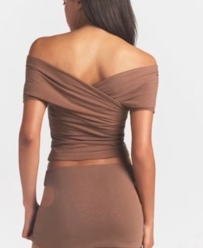 Gonna Mini in Jersey di Cotone con Cut-Out in Colore Jasper