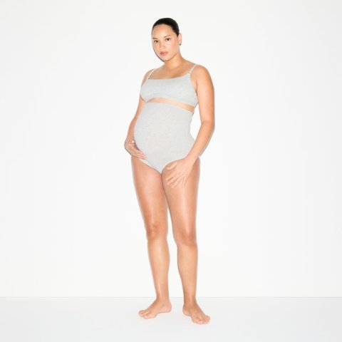 Cotton Jersey Nursing Scoop Bralette 2-Pack in Light Heather Grey