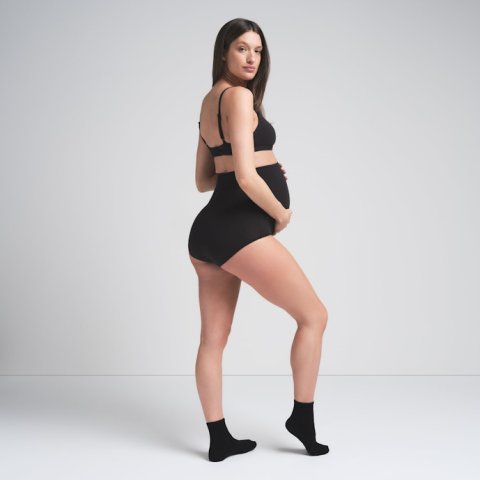 Cotton Jersey High-Waisted Brief in Light Heather Grey
