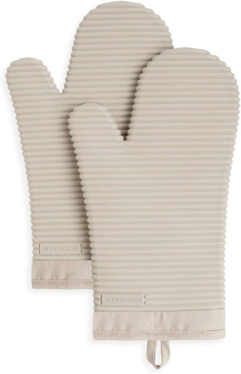 Set di Guanti da Forno in Silicone Morbido e Rigato, Guanti Resistenti al Calore 7.5 x 13, Colore Milkshake