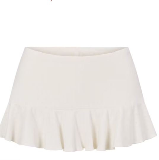Mini Skort en Maille Pointelle Épaisse avec Shorts Intégrés en Marbre