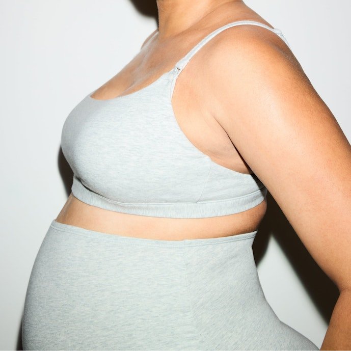 Cotton Jersey Nursing Scoop Bralette 2-Pack in Light Heather Grey