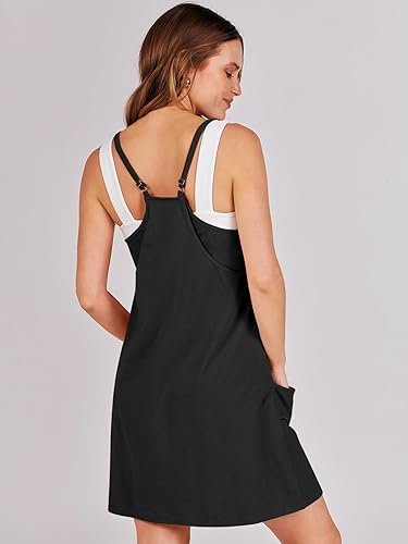 Abito Mini Sportivo Senza Maniche per Donna con Pantaloni Integrati