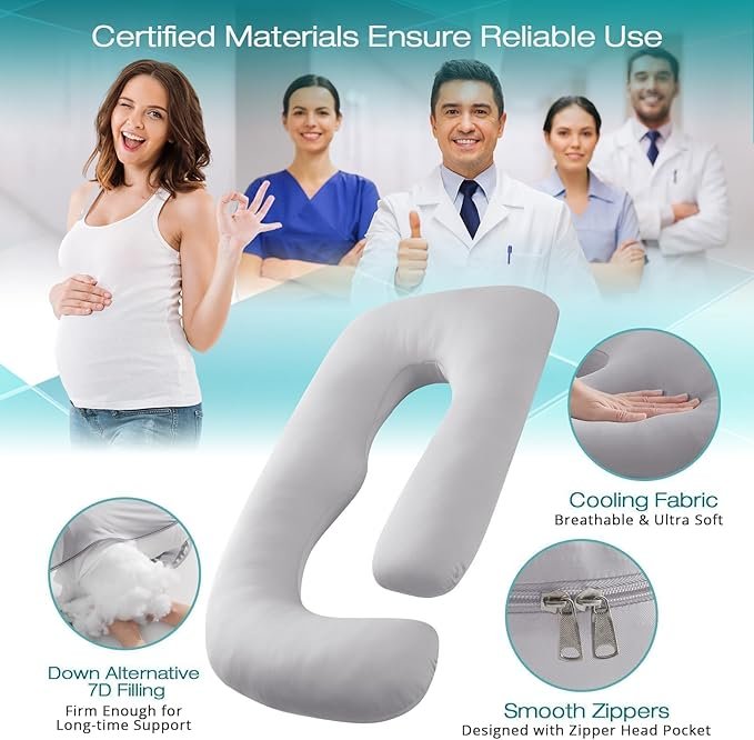 Almohada de Soporte Corporal en Forma de U para un Sueño Cómodo
