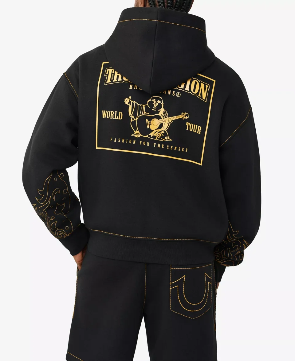 Herren Rodeo-Stil Big Stitch Boxy Zip Hoodie für Outdoor-Fitness