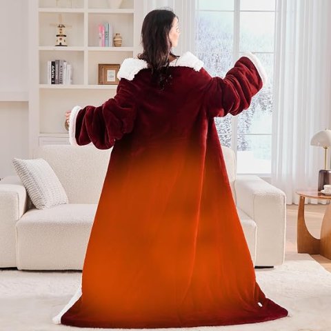 Wearable Heated Christmas Blanket Electric Snuggle – Cozy Portable Throw with Safety Auto Shut-Off