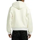 Avirex Script Nappa Leather Hoodie Bianco Neve – Hoodie in Pelle Premium per Uomo