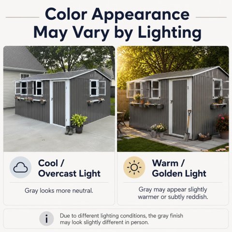 12x10 FT Outdoor Metal Storage Shed with 3 Clear Windows, Flower Rack & Lockable Door – Heavy-Duty Waterproof Tool Shed