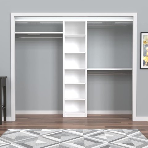 Kit de Organizador de Closet de Madera ClosetMaid SpaceCreations 44"–115" en Blanco Brillante