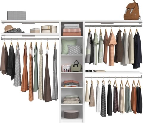 ClosetMaid SpaceCreations 44"–115" Wood Closet Organizer Kit, Bright White