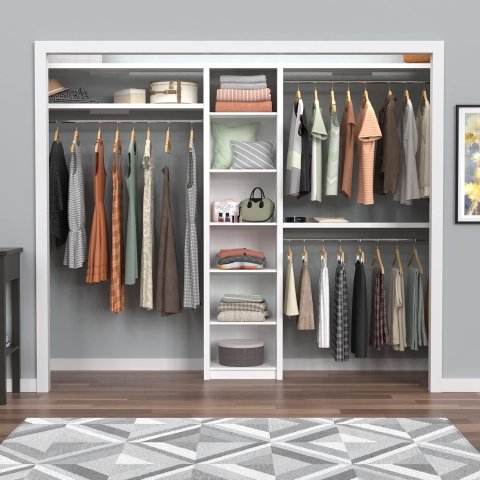 ClosetMaid SpaceCreations 44"–115" Wood Closet Organizer Kit, Bright White