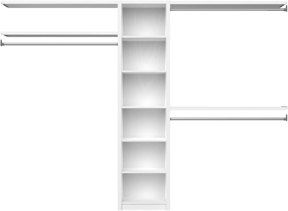Kit de Organizador de Closet de Madera ClosetMaid SpaceCreations 44"–115" en Blanco Brillante
